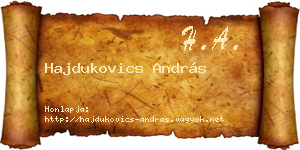 Hajdukovics András névjegykártya