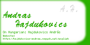 andras hajdukovics business card